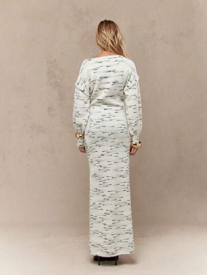 MISSGUIDED Winter Knitted Sweater Maxi Dress Long Sleeve Cozy Ribbed Form Fitting Basic Dress For Holiday Party Office Wear