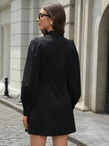 Aveloria Rosie Damska sukienka midi z wycięciem z przodu i wiązaniem w talii, z długim rękawem, jesień
