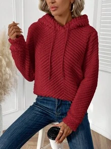 EMERY ROSE Ultra Warm Fluffy Pink Women Hoodie In Fall/Winter