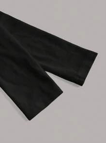 SHEIN EZwear 素色露背短款T恤 - 黑色 - 查看 3