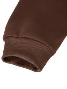 SHEIN Conjunto de 2 piezas para adolescentes: Ropa con capucha de diseño estampado y forro térmico + Pantalones cargo de pierna ancha, adecuado para ropa casual de calle en otoño/invierno - Multicolor - Ver 5