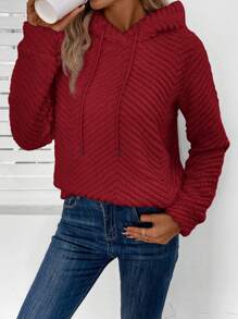 EMERY ROSE Ultra Warm Fluffy Pink Women Hoodie In Fall/Winter