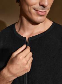 Vestă caldă cu fermoar în față pentru bărbați