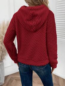 EMERY ROSE Ultra Warm Fluffy Pink Women Hoodie In Fall/Winter