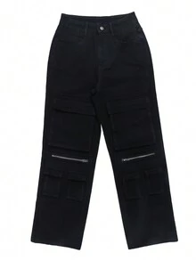 Pantalones negros para señoras - Negro - Ver 5