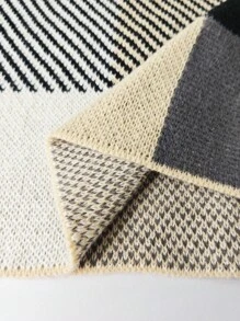 EMERY ROSE Plus Size Colorblock Plaid High Neck Batwing Sleeve Sweater, Fall/Winter Knit Pullover - Multicolor - View 8