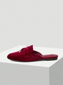 MOTF PREMIUM CLARET ROUND TOE COMFORTABLE MINIMALIST FLAT SHOES FOR WOMEN NEW YEAR HOLIDAY, SPRING SHOES, SPRING BREAK EASTER - Red - View 4