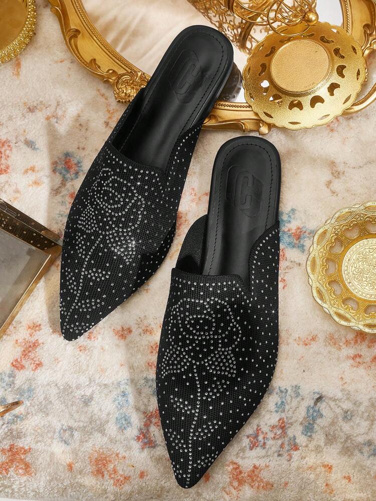 CUCCOO TILAWA Women's Pointed Toe Floral Casual Mules