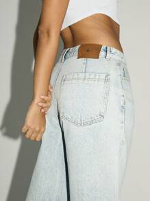 AiiRZ 水洗褪色宽松牛仔裤 - 藍色 - 查看 4