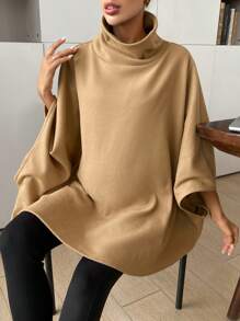 SHEIN 孕妇夹克，卡其色冬季保暖斗篷 - 卡其色 - 查看 3