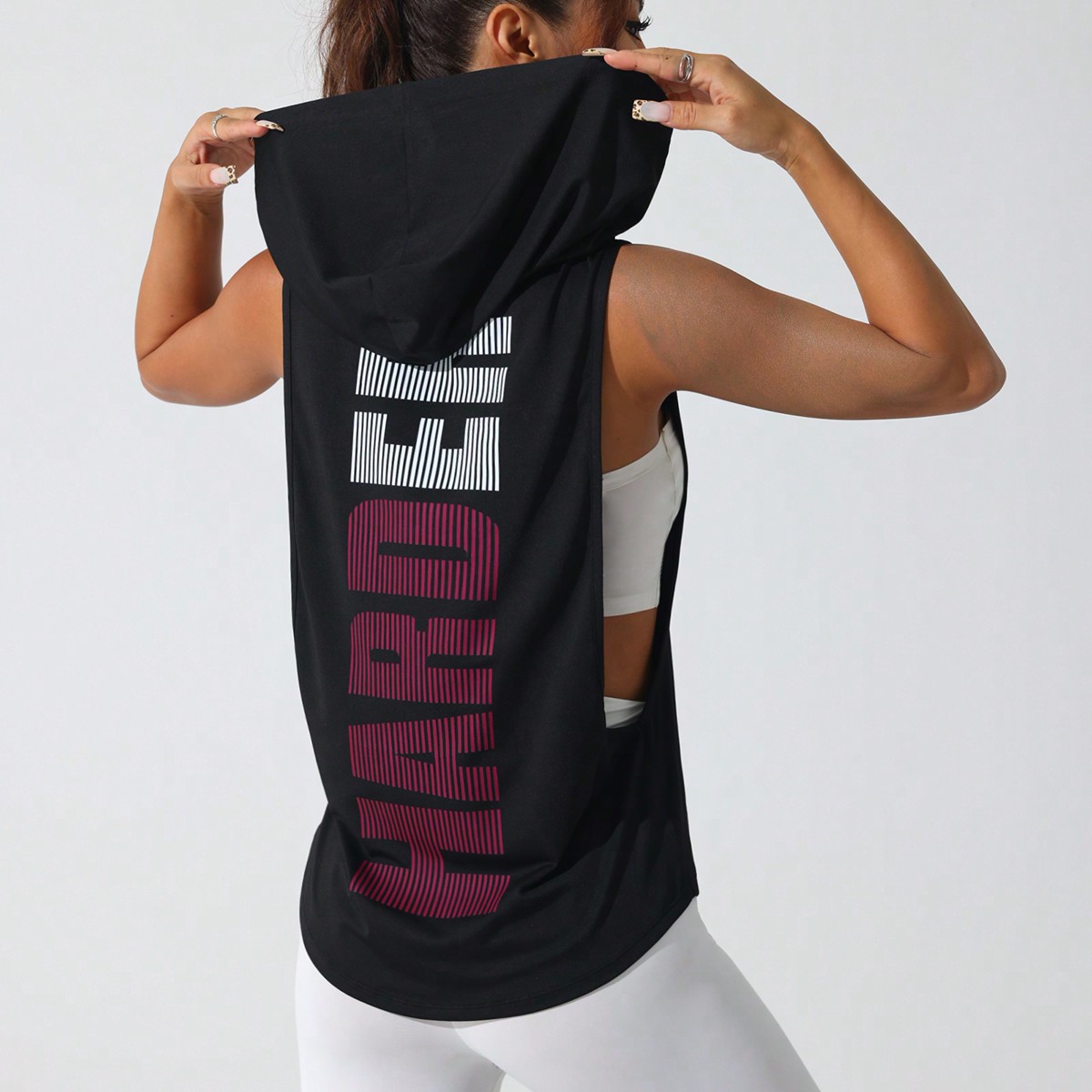 Top de tirantes para mujer de unicolor con cuello redondo para fitness y deportes