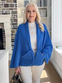 EMERY ROSE Chaqueta de lana de cordero tipo sherpa de unicolor casual, para otoño/invierno