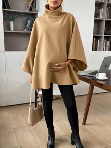 SHEIN 孕妇夹克，卡其色冬季保暖斗篷 - 卡其色 - 查看 5