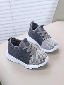 1 Pair Toddler Boys Grey Stylish Running Shoes/Baby First Steps Shoes/Children Sports Sneakers