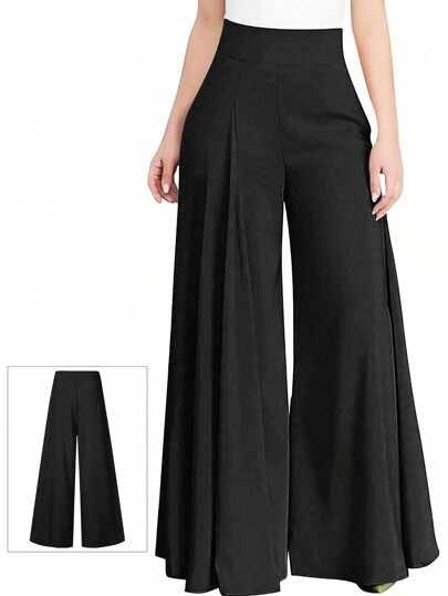 Nuevos pantalones acampanados de mujer de unicolor de cintura alta, de moda, casuales, simples, versátiles y apropiados para ir a trabajar, de temporada otoño