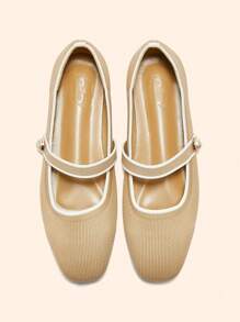 CUCCOO BASICS Chaussures plates élégantes et confortables pour femmes avec garniture bicolore, neuves pour les fêtes de fin d'année