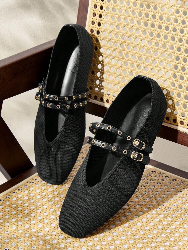 CUCCOO BASICS Chaussures plates mode femme avec design de boucle réglable confortable, nouveaux accessoires pour le Nouvel An et la Saint-Valentin