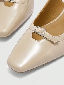 CUCCOO BIZCHIC Women's Square Toe Fashion Everyday Wear High Heel Pumps Spring Shoes Spring Break Easter - Apricot - View 3