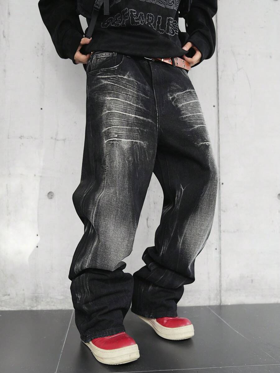 Manfinity EMRG Jeans casuales para hombres con múltiples bolsillos, para uso diario
