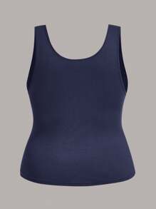 SHEIN LUNE 1 件女式大码休闲简约圆领吊带背心，修身无袖背心，适合夏季 - 彩色 - 查看 8