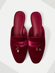 MOTF PREMIUM CLARET ROUND TOE COMFORTABLE MINIMALIST FLAT SHOES FOR WOMEN NEW YEAR HOLIDAY, SPRING SHOES, SPRING BREAK EASTER - Red - View 1