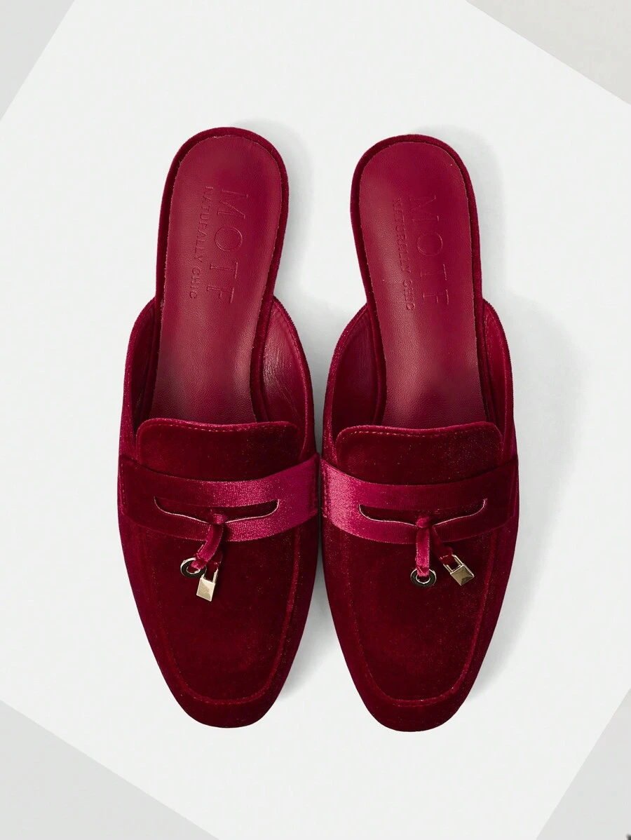 MOTF PREMIUM CLARET ROUND TOE COMFORTABLE MINIMALIST FLAT SHOES FOR WOMEN NEW YEAR HOLIDAY, SPRING SHOES, SPRING BREAK EASTER - Red - View 1