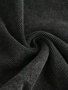 SHEIN Tween Girl Fashion Stonewashed Cut Out Fitted High Stretch Knitted Denim Long Dress - Black - View 3