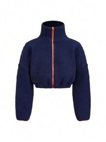 Innovista Women Plus Fleece Thick Zipper Color Block Loose Fit Sport Jacket, Fleece Coat For Hiking, Ski Jackets, Mountaineering And Sports, Fall Women Outfits, Hiking Clothe, Zip Up Woman Jacket, Outdoor Warm, Fall Winter Women Outfit, Winter Women Jacket, Winter Women Clothes, Thermal, Orange