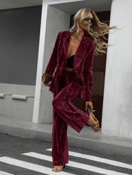 Aveloria Modichic Elegant set med sammetsveck och metallknappar för kvinnor, karismatiska och exklusiva festkläder