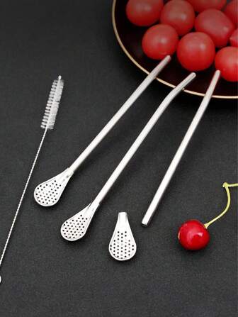 1 件装不锈钢吸管带过滤勺学校用品，返校