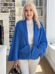 EMERY ROSE Chaqueta de lana de cordero tipo sherpa de unicolor casual, para otoño/invierno