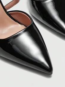 CUCCOO BIZCHIC Elegantes tacones altos de punta negros con un toque navideño y de Año Nuevo para el otoño y el invierno - Negro - Ver 3