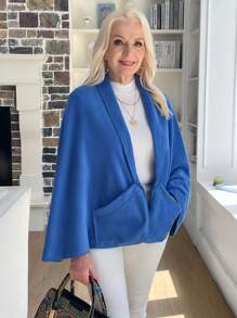 EMERY ROSE Chaqueta de lana de cordero tipo sherpa de unicolor casual, para otoño/invierno