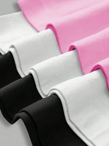 Easithlete Women's Solid Color Crew Neck Raglan Sleeve Daily Fitness Sports T-Shirtworkout Tank Top Three Pair - Multicolor - View 3