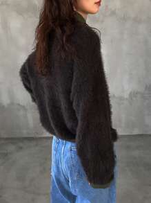 FRIFUL Women Casual Butterfly Pattern Zip-Up Cardigan, Suitable For Autumn & Winter,Long Sleeve Tops,Fall Women Clothes Women Sweater - Green - View 5