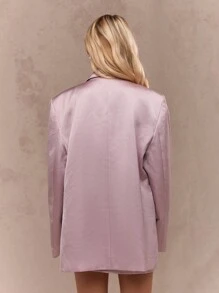 MISSGUIDED Satin Tailored Oversized Long Blazer And Mini Skirt Two Piece Co-Ord Set - Pink - View 2