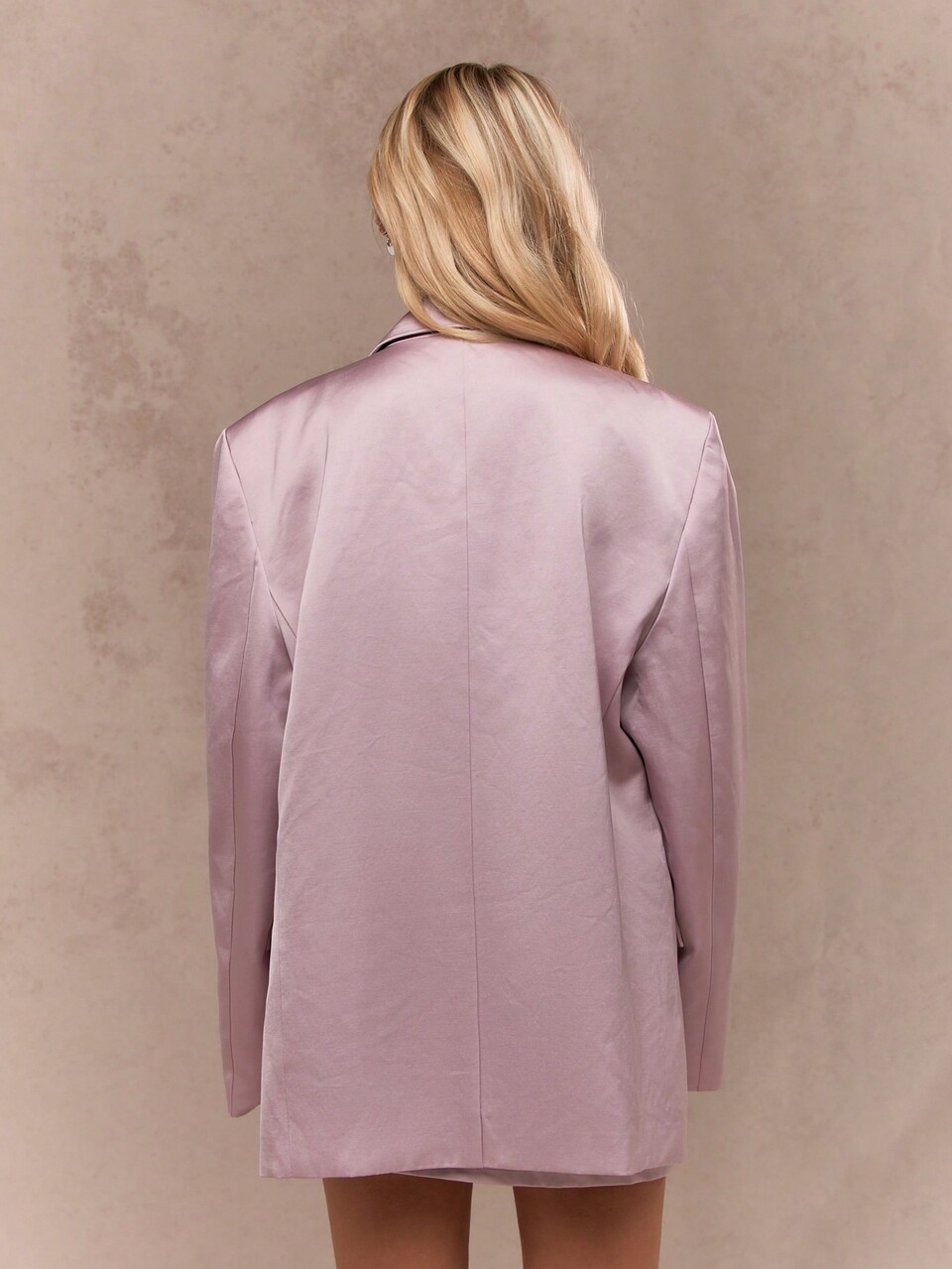 MISSGUIDED Satin Tailored Oversized Long Blazer And Mini Skirt Two Piece Co-Ord Set