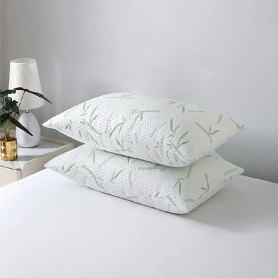 2 件装柔软透气防水竹枕套，带冷却拉链针织枕套，适用于卧室床睡眠
