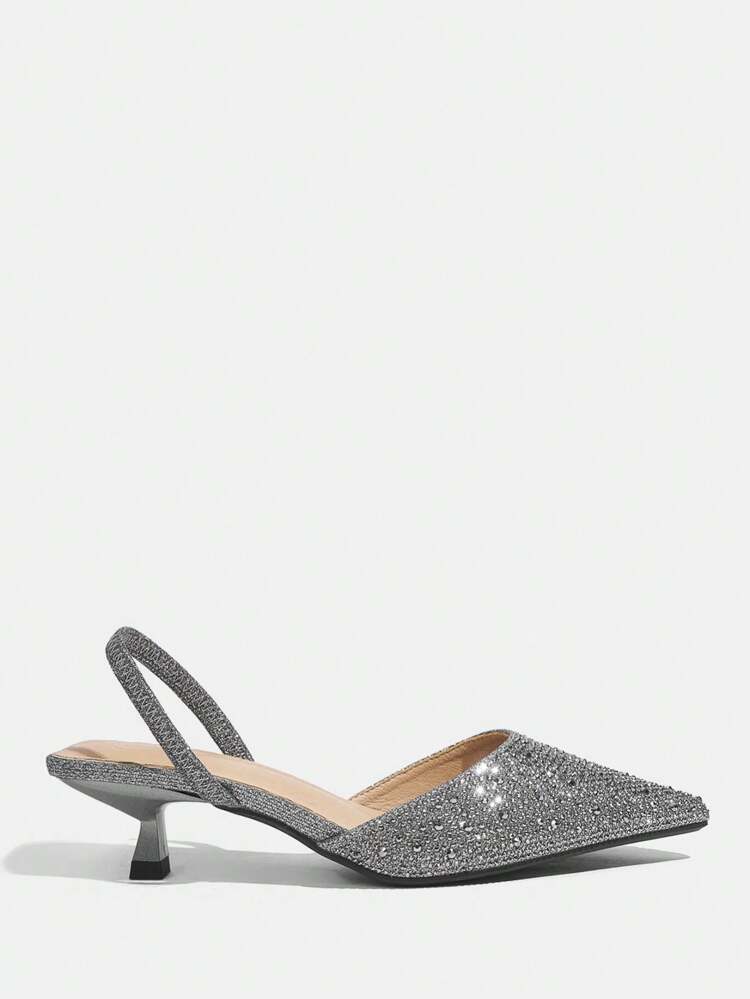 CUCCOO TILAWA Women's Pointy Toe Kitten Heel High Heels, Bow Decor, Solid Color, Ankle Strap, Elegant Daily Wear Option, Outdoor Shopping, Festivals, Parties, Spring Summer Autumn Winter, Pairs Well With Satin Dresses For Vibe And Spring Shoes Spring Break Easter Prom Heels For Christmas