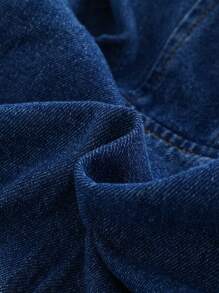 Cozy Pixies Áo khoác denim xanh dễ thương ấm áp có mũ trùm đầu dài tay bó eo cho bé gái, quần áo giữ nhiệt mùa thu/đông cho bé gái - Rửa trung bình - Xem 5