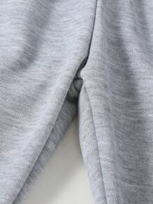 SHEIN Playful Pals 男童 5 件套休闲纯色松紧腰罗纹下摆运动裤 - 彩色 - 查看 4