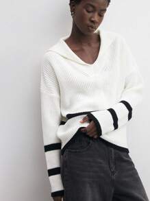 BizChic Sudadera con capucha blanca, moda para mujer, ropa de oficina, jersey para primavera y verano - Blanco y Negro - Ver 11