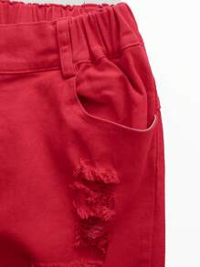 Tween Boys Button Front Pocket Distressed Casual Denim Jeans - Black - View 5