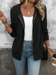 SHEIN LUNE 女士不对称蓬松连帽套头衫，秋冬款