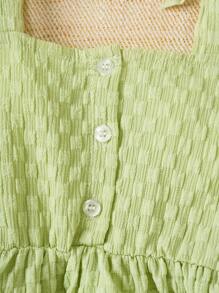 SHEIN Baby Girl Bow Shoulder Cami Dress - Mint Green - View 3