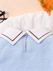 SHEIN Playful Pals Baby Boy Cute Cartoon Bear Knitted Sweater And Pants 2pcs Set, Fashion And Versatile, Suitable For Autumn/Winter