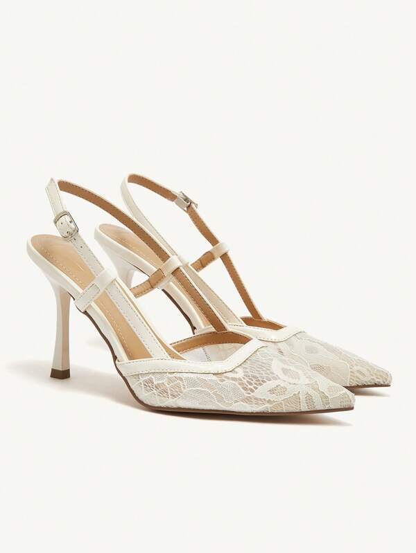CUCCOO CHICEST Solid Color Patchwork Metal Decor Simple Casual Women High Heel Pumps Spring Shoes Spring Break Easter Prom Heels