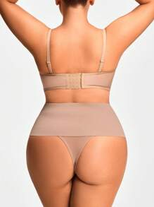 SHAPORA Quần định hình tối giản màu trơn cỡ lớn, mặc thường ngày - Màu be - Xem 10