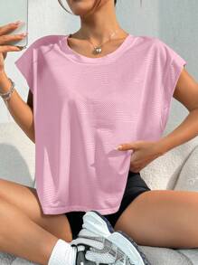 Sovereign Charm Áo ba lỗ khoét tay đơn giản hàng ngày màu trơn dành cho nữ Áo ba lỗ trắng dành cho nữ Áo ba lỗ tập luyện - Hồng - Xem 3