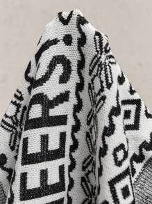 AKNOTIC Party 1pc Men's Winter Loose Knitted Crew Neck Dropped Shoulder Christmas Sweater - Grey - View 6